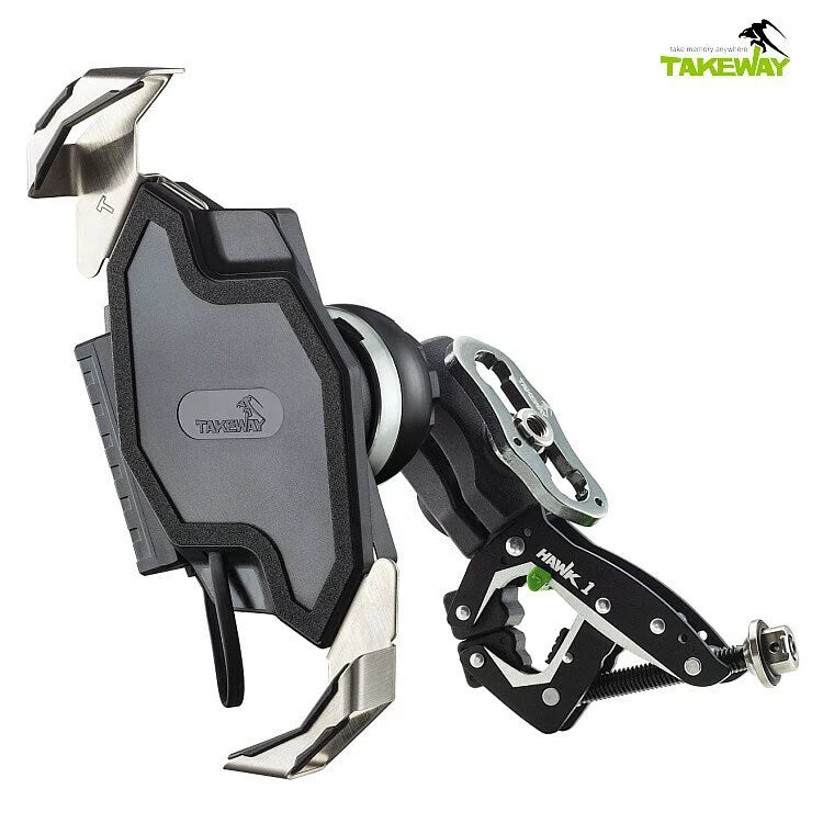TAKEWAY HAWK Clamp with ANVPRO Mobile Phone Holder (Anti-Theft
