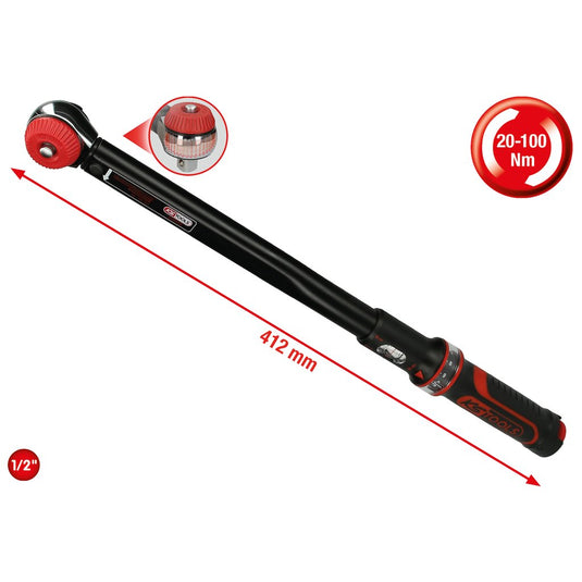 ERGOTORQUE Precision Torque Wrench with Rotary Mushroom Ratchet Head