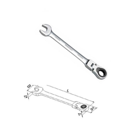 Flex Head Ratcheting Wrench w/ Mirror Finish - SIMZ Werkz