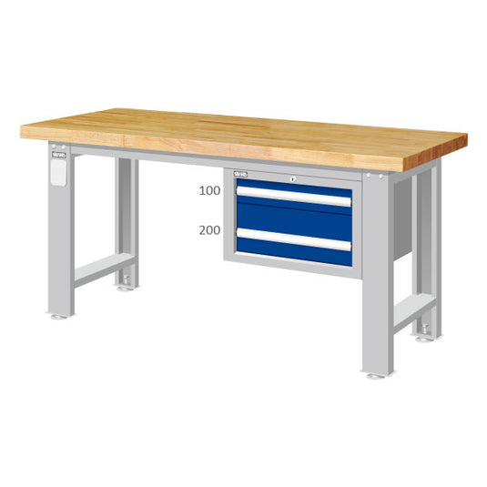 Heavy Duty Workbench with Hanging 2-Drawer Cabinet