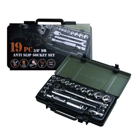 Load image into Gallery viewer, 19PC 3/8&quot; Dr Ultra Torq Anti-Slip Socket Set
