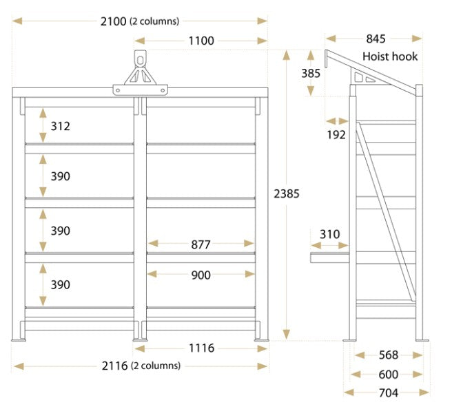 Load image into Gallery viewer, 2 Columns Mould Rack
