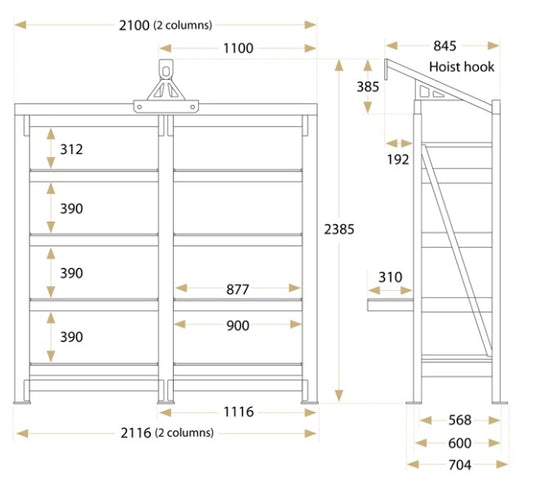 2 Columns Mould Rack