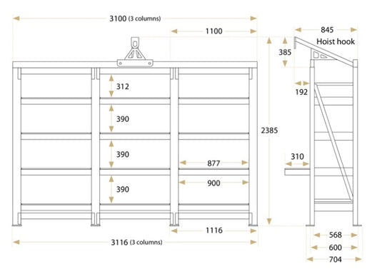 3 Columns Mould Rack