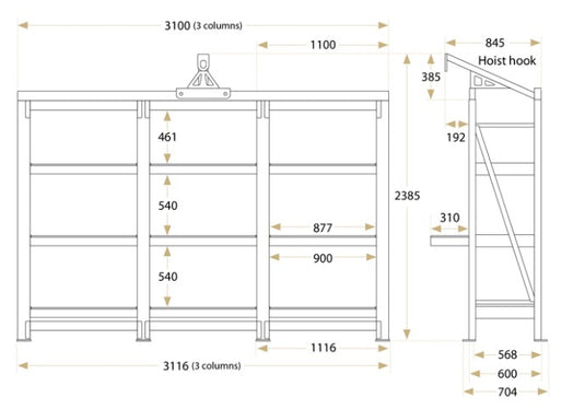 3 Columns Mould Rack