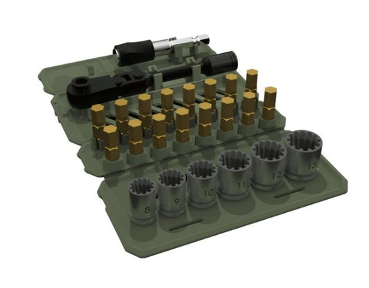 24pc 1/4" DR Tool Pad (Green)
