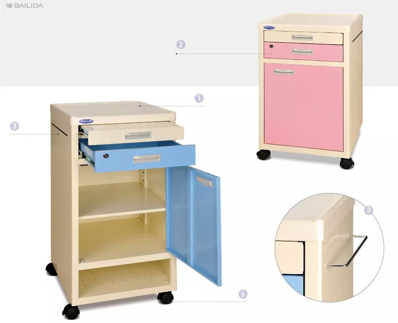 Load image into Gallery viewer, Classic Hospital Bedside Cabinet Table
