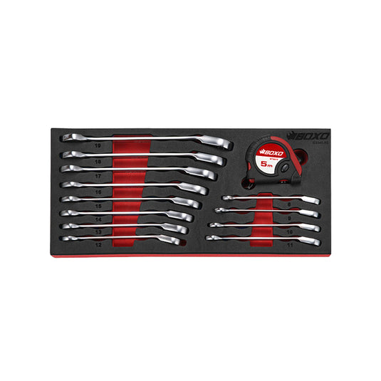 13 Pcs - Reversible Ratcheting Wrench & Measuring Tape Set, 1/3 System Insert