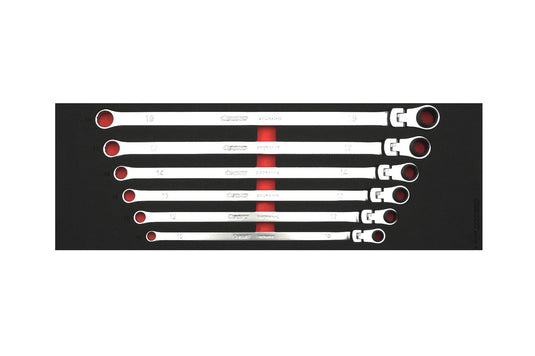 Double Off Extra Long Positioning Flexible Reverse Wrench & 12pt Long Ratcheting Gear Set