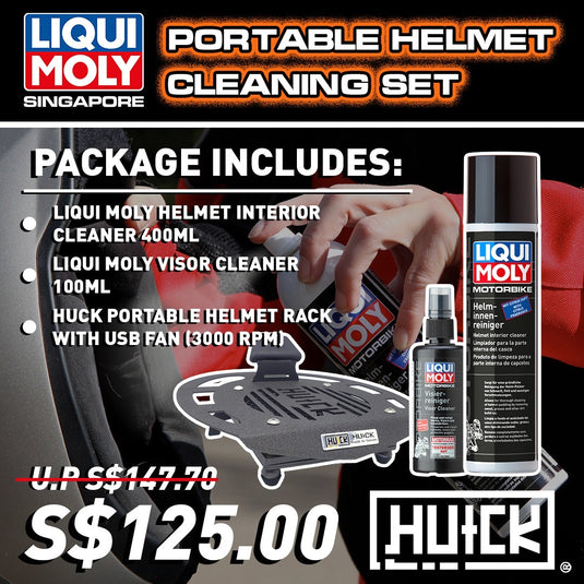 Liqui Moly x HUCK Portable Helmet Rack (3000RPM) Bundle