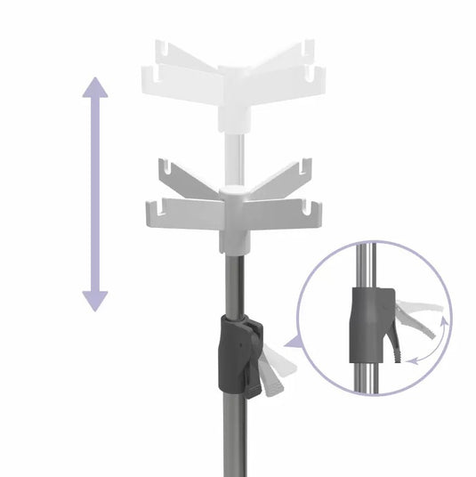 Hospital Adjustable IV Pole with Wheels