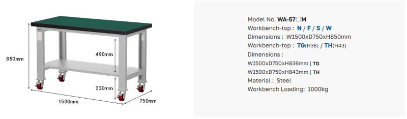 Load image into Gallery viewer, Wood Top Mobile Heavy Duty Workbench
