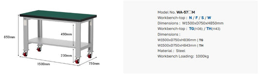 Stainless Steel Mobile Heavy Duty Workbench