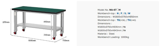 Stainless Steel Mobile Heavy Duty Workbench