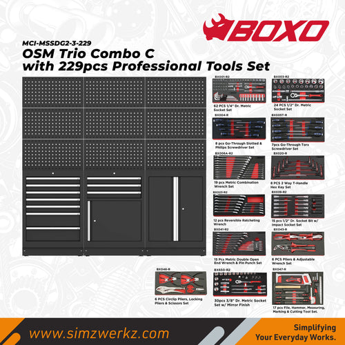 OSM Trio Combo C with 229 Pcs Tools Set