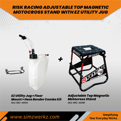 RISK RACING Adjustable Top Magnetic Motocross Stand with Ez Utility Jug