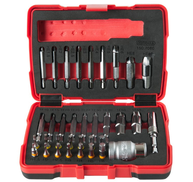 Load image into Gallery viewer, 1/4&quot; + 10 mm Torx and hexagonal screw extractor set, 34 pcs
