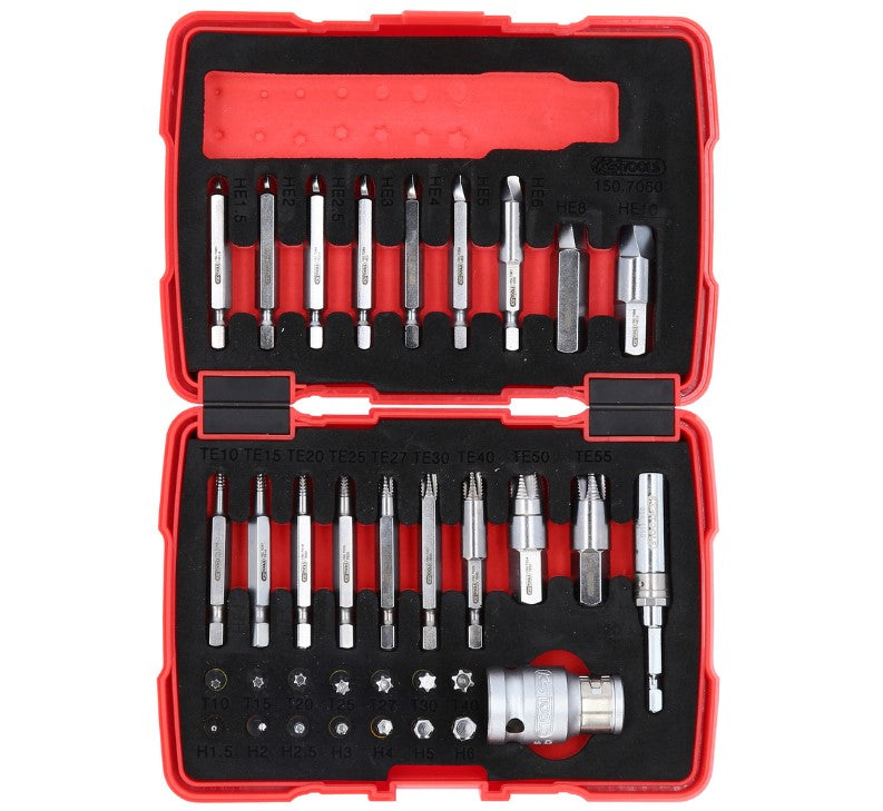 Load image into Gallery viewer, 1/4&quot; + 10 mm Torx and hexagonal screw extractor set, 34 pcs
