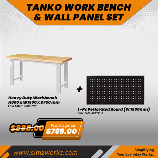 TANKO Work Bench & Wall Panel Set - 1500mm