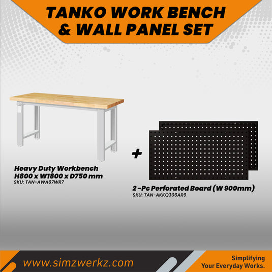 TANKO Work Bench & Wall Panel Set - 1800mm