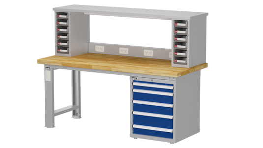 Heavy Duty Workbench with Shelf Set and General Drawer Tool Cabinet