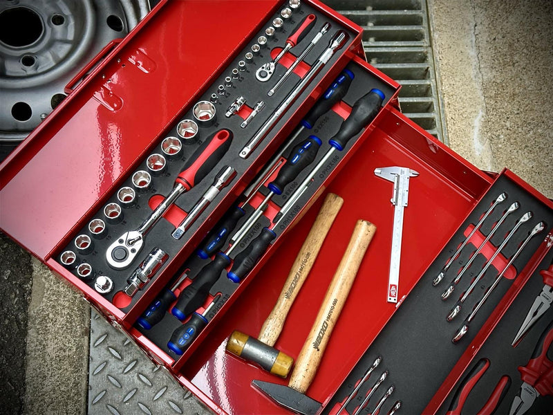 Load image into Gallery viewer, 5 Tray Carry Box with 61pcs Multi-Function Tool Set
