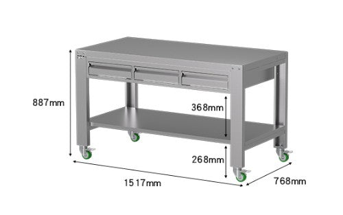 Stainless Steel Workbench (With Drawers)