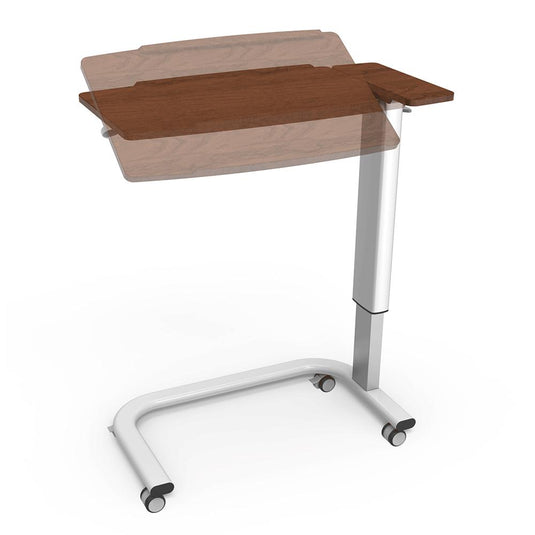 Wooden Texture Overbed Table on Castors