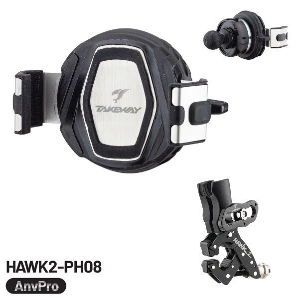 Load image into Gallery viewer, TAKEWAY HAWK2 Clamp with ANVPRO Dual Magnetic Mobile Phone Holder (Anti-Theft Version)
