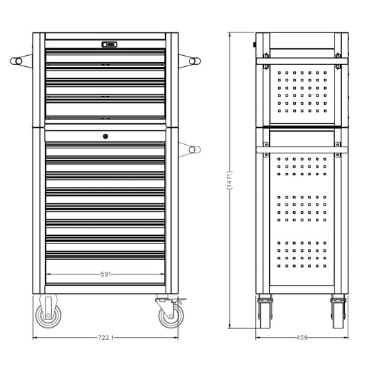 12-Drawer Digit Lock Tool Cabinet with 359pcs Professional Tools Set