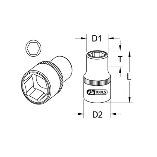 1/2" Dr. 6 point CHROMEplus Hexagonal Socket - SIMZ Werkz