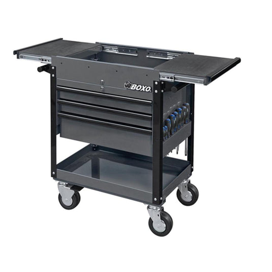 3 Drawer Service Cart (Grey) with 194 Professional Tools