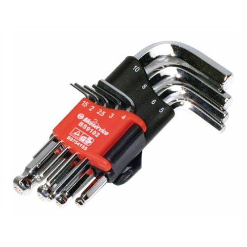 Magnetic Compact Ball Point Hex Key Set, 9pcs