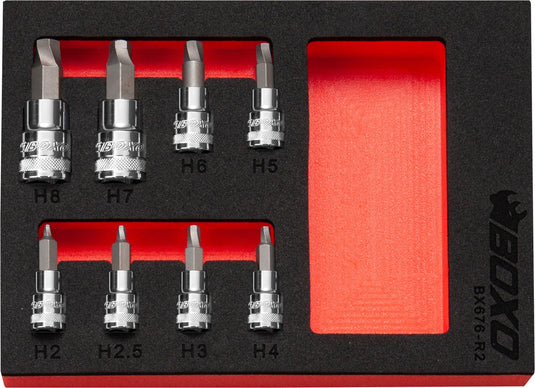 8 Pcs - 1/4" x 3/8" Dr. Hex Extractor Bit Socket Set