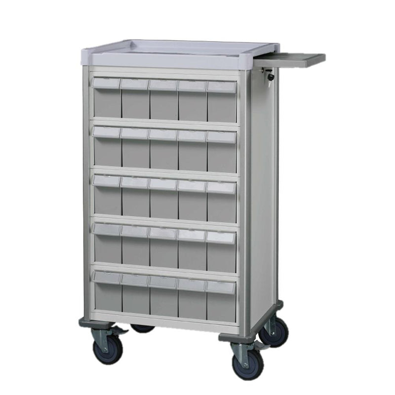 Load image into Gallery viewer, MX Double-Face Medication Trolley, Individual 6&quot; Bin, 42&quot; (White) - SIMZ Werkz
