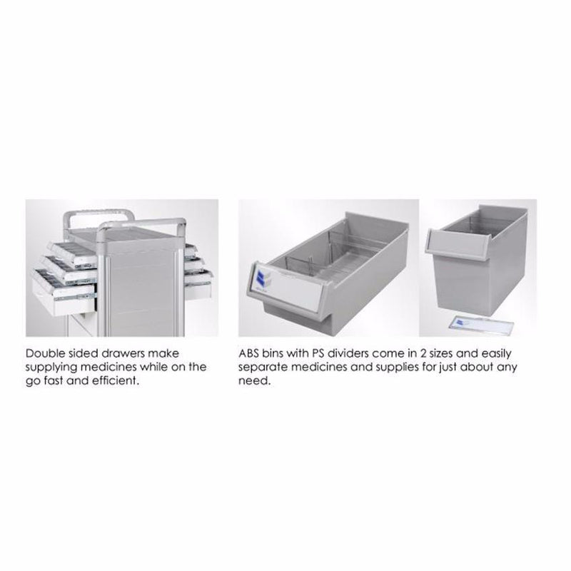 Load image into Gallery viewer, Function-Cart Double-Face Medication Trolley 34&quot; (White) - SIMZ Werkz
