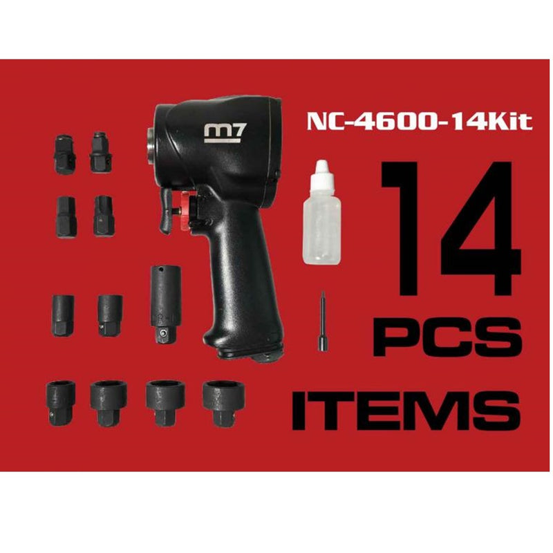 Load image into Gallery viewer, 3/8&quot; &amp; 1/2” 14pcs Air Impact Wrench Set, 600ft-lb

