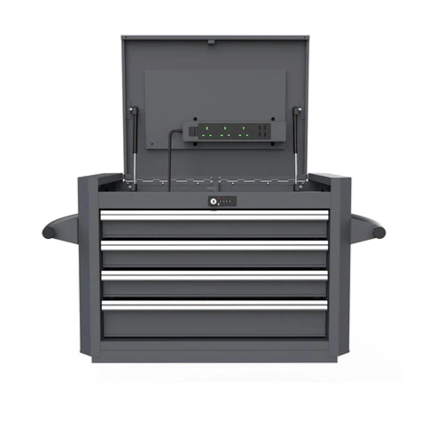 4-Drawer Digit Lock Top Chest with Power Plug & 35Pcs VDE Toolset