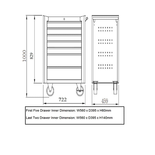 7-Drawer Tool Cabinet c/w digit lock - SIMZ Werkz